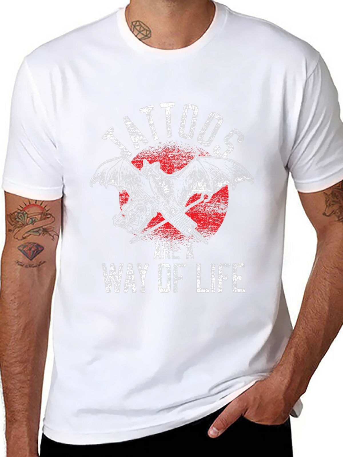 Tattoos Are A Way Of Life Bat Graphic Tee