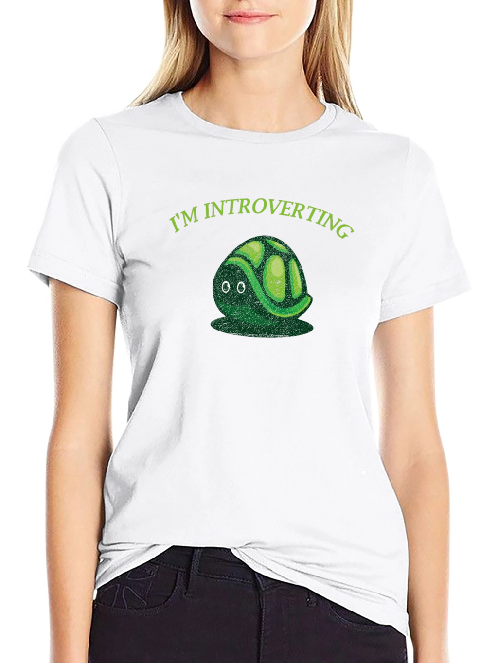 Introverting Turtle Graphic Tee - Black