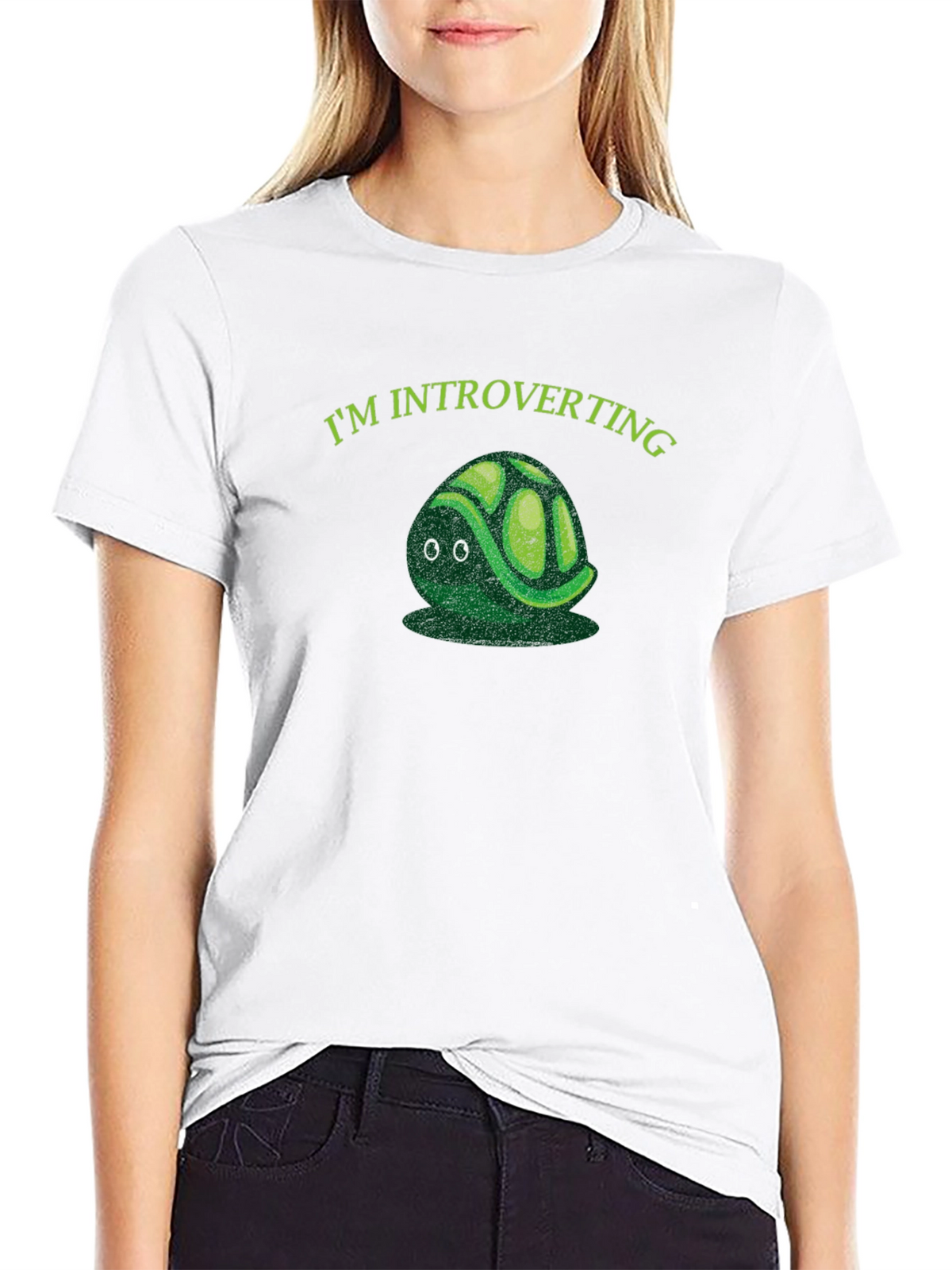 Introverting Turtle Graphic Tee - Black