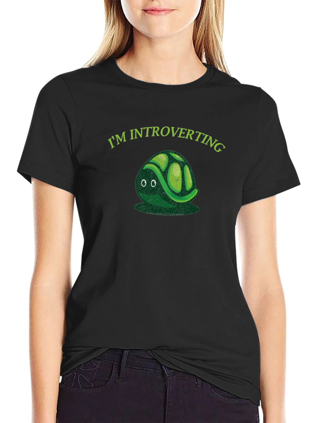 Introverting Turtle Graphic Tee - Black