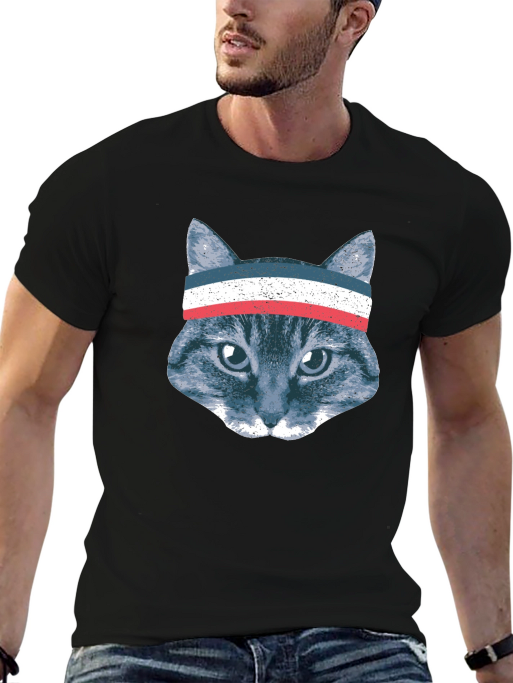 Patriotic Cat Headband T-Shirt