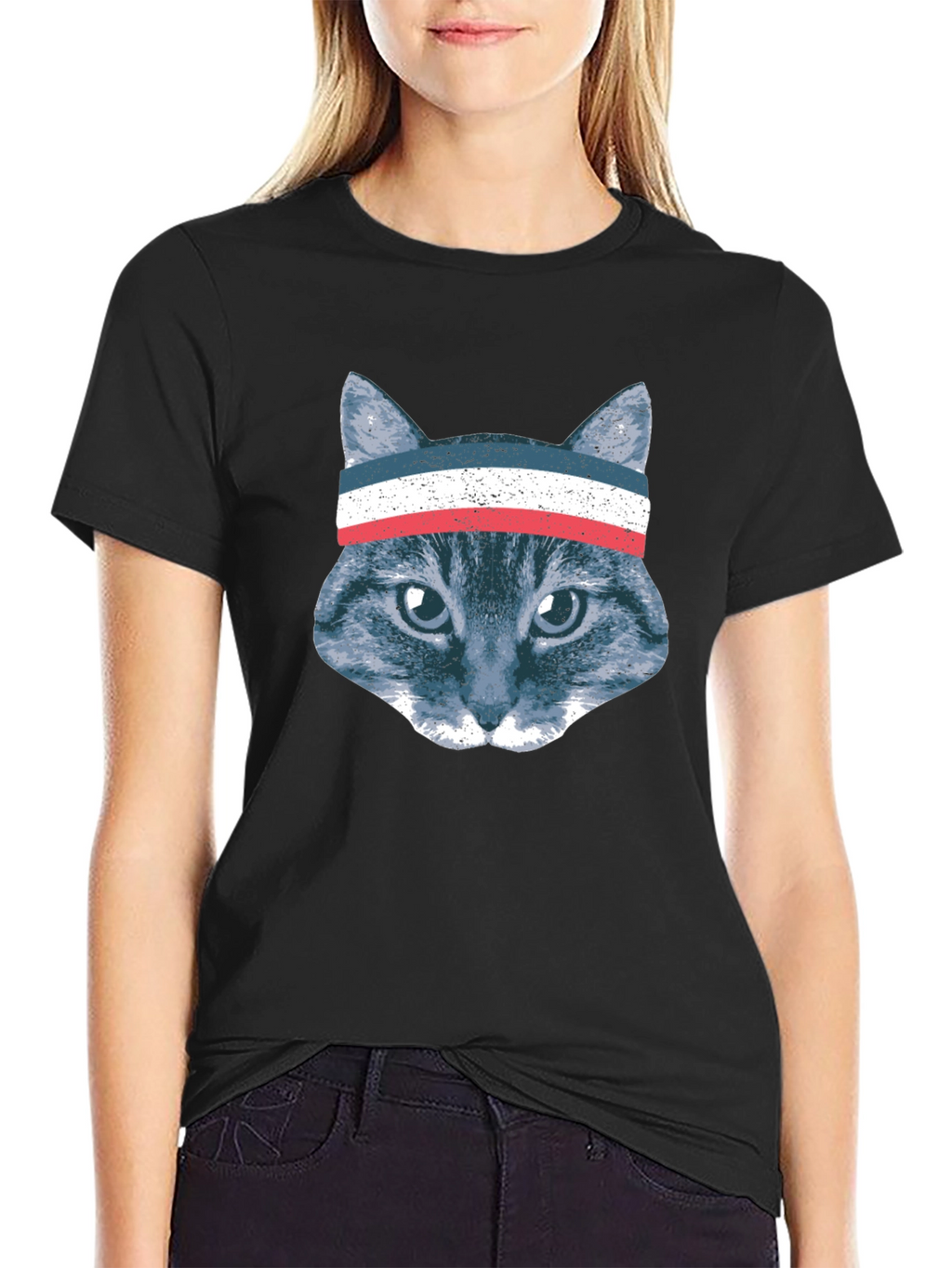 Patriotic Cat Headband T-Shirt