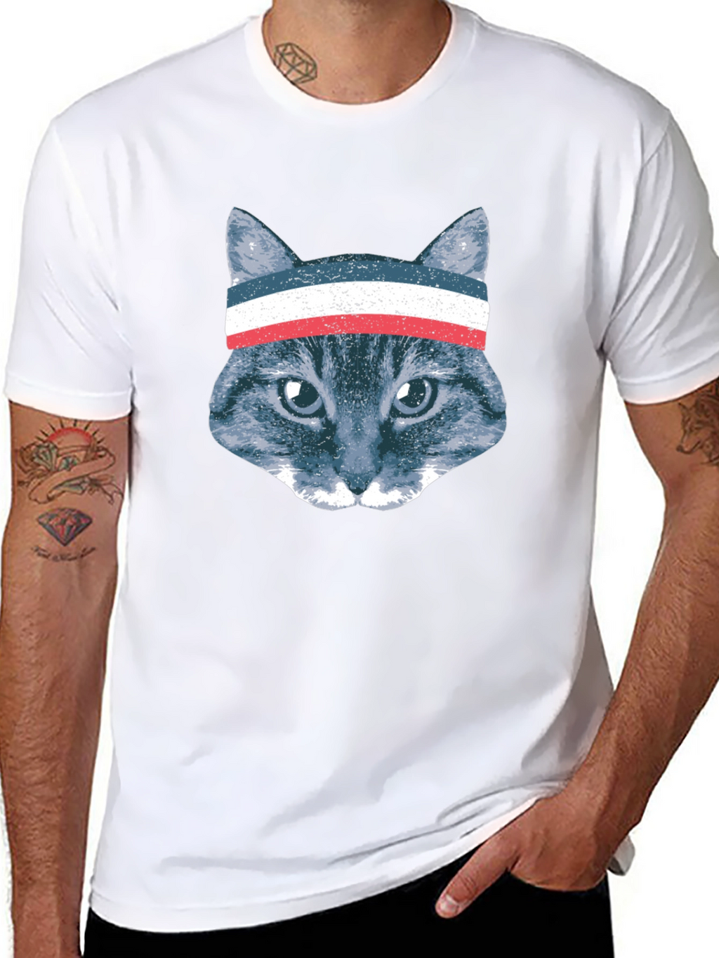 Patriotic Cat Headband T-Shirt