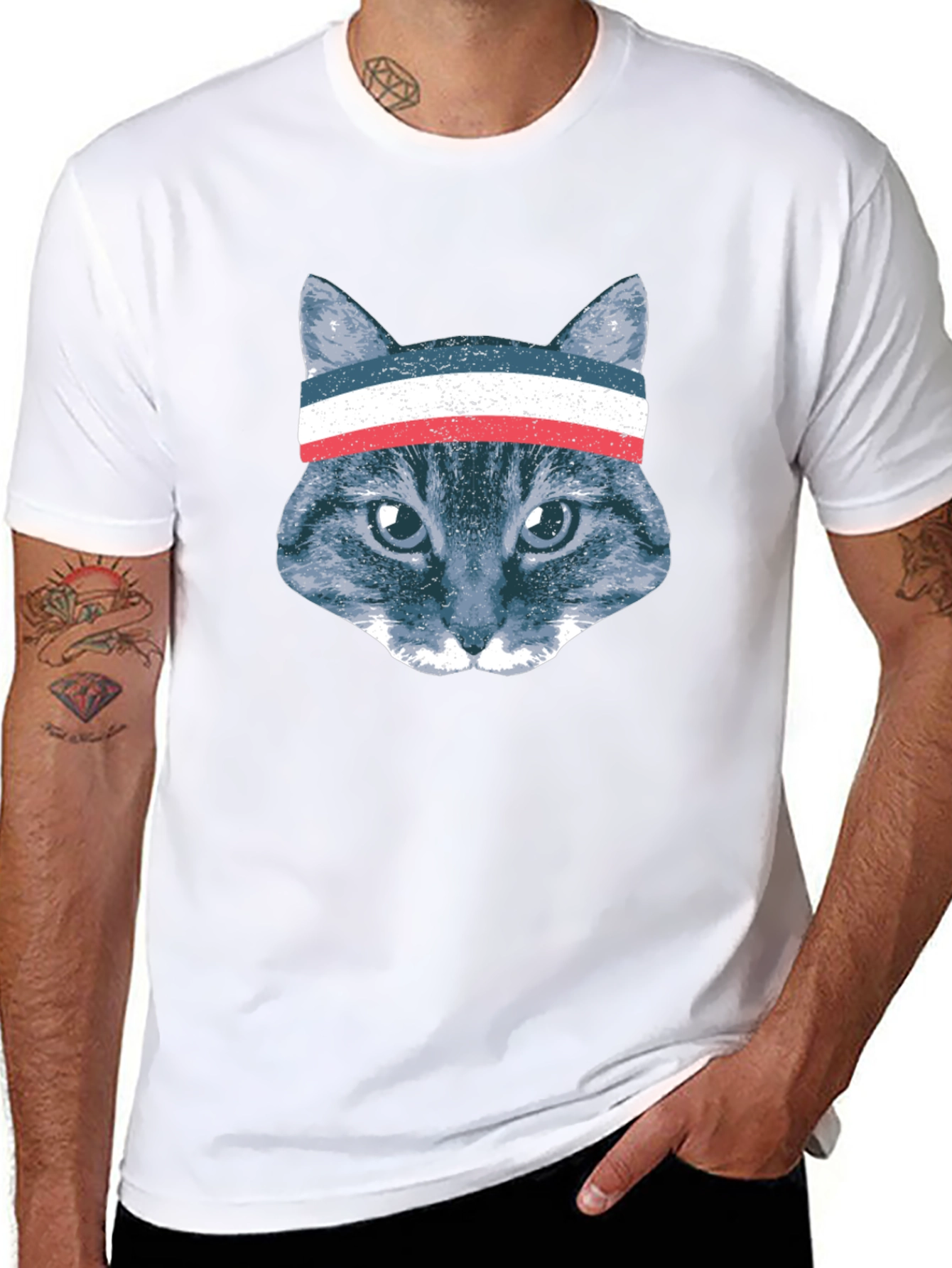 Patriotic Cat Headband T-Shirt