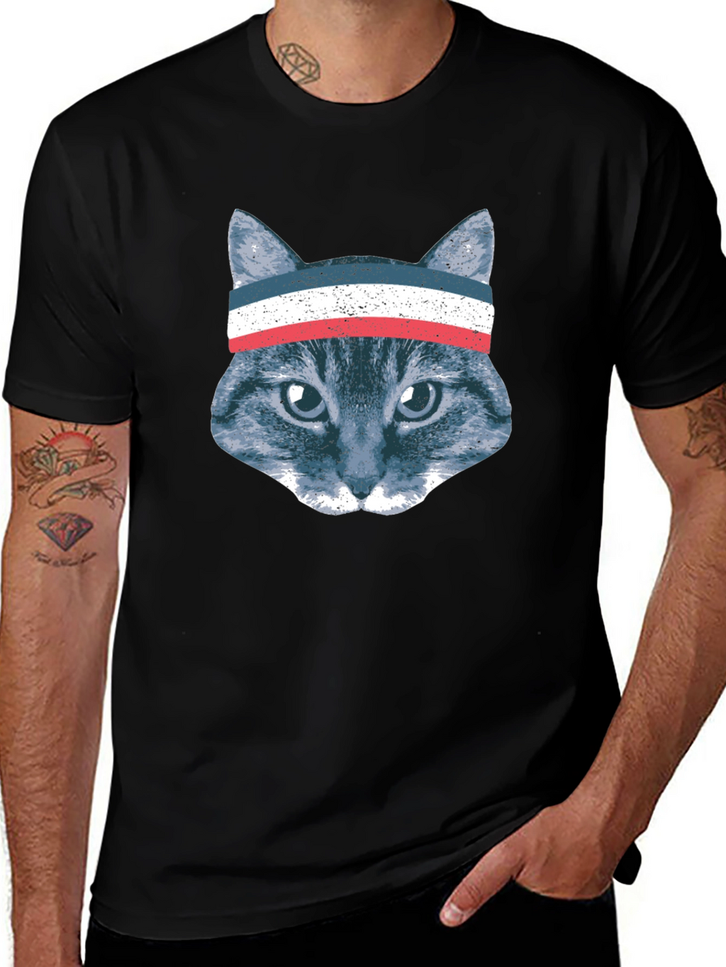 Patriotic Cat Headband T-Shirt