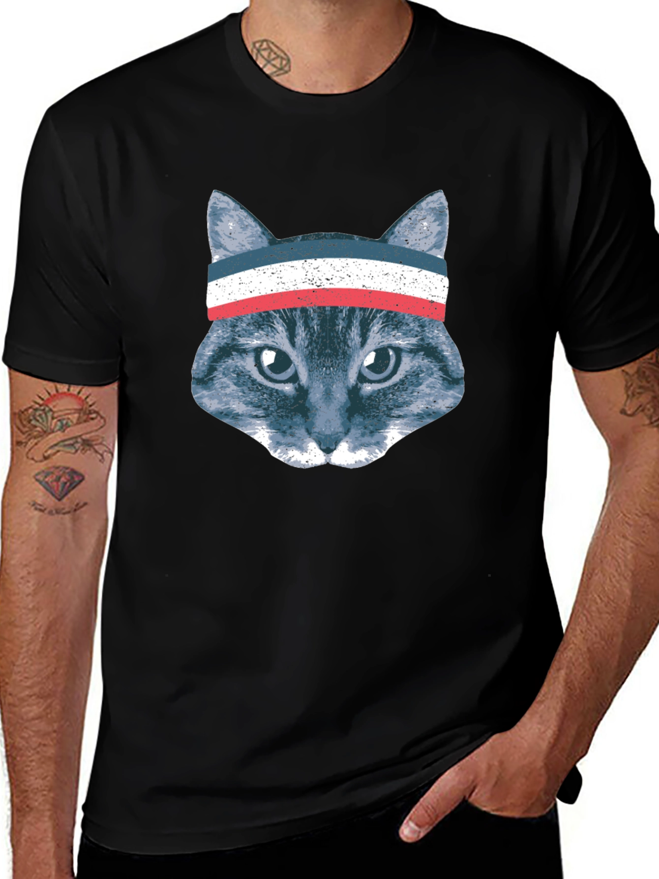 Patriotic Cat Headband T-Shirt