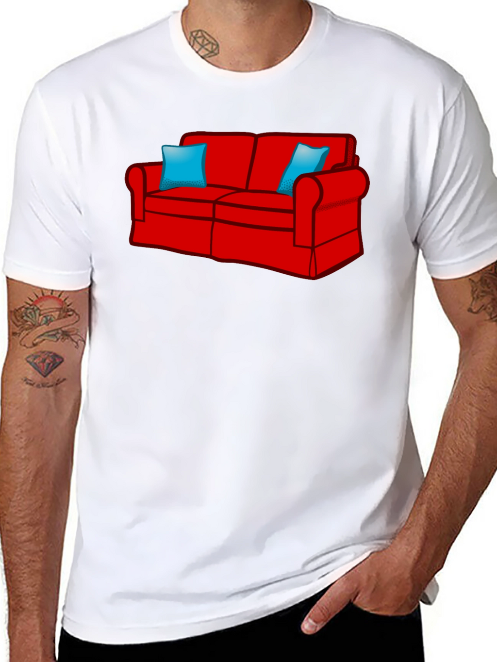 Novelty Couch Graphic Tee - Comfy Style