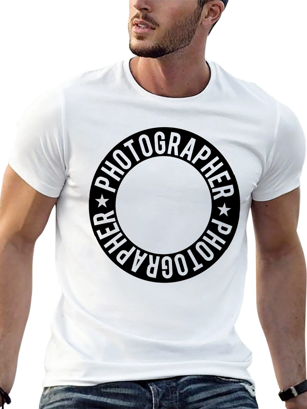 Photographer Circle Graphic Black T-Shirt