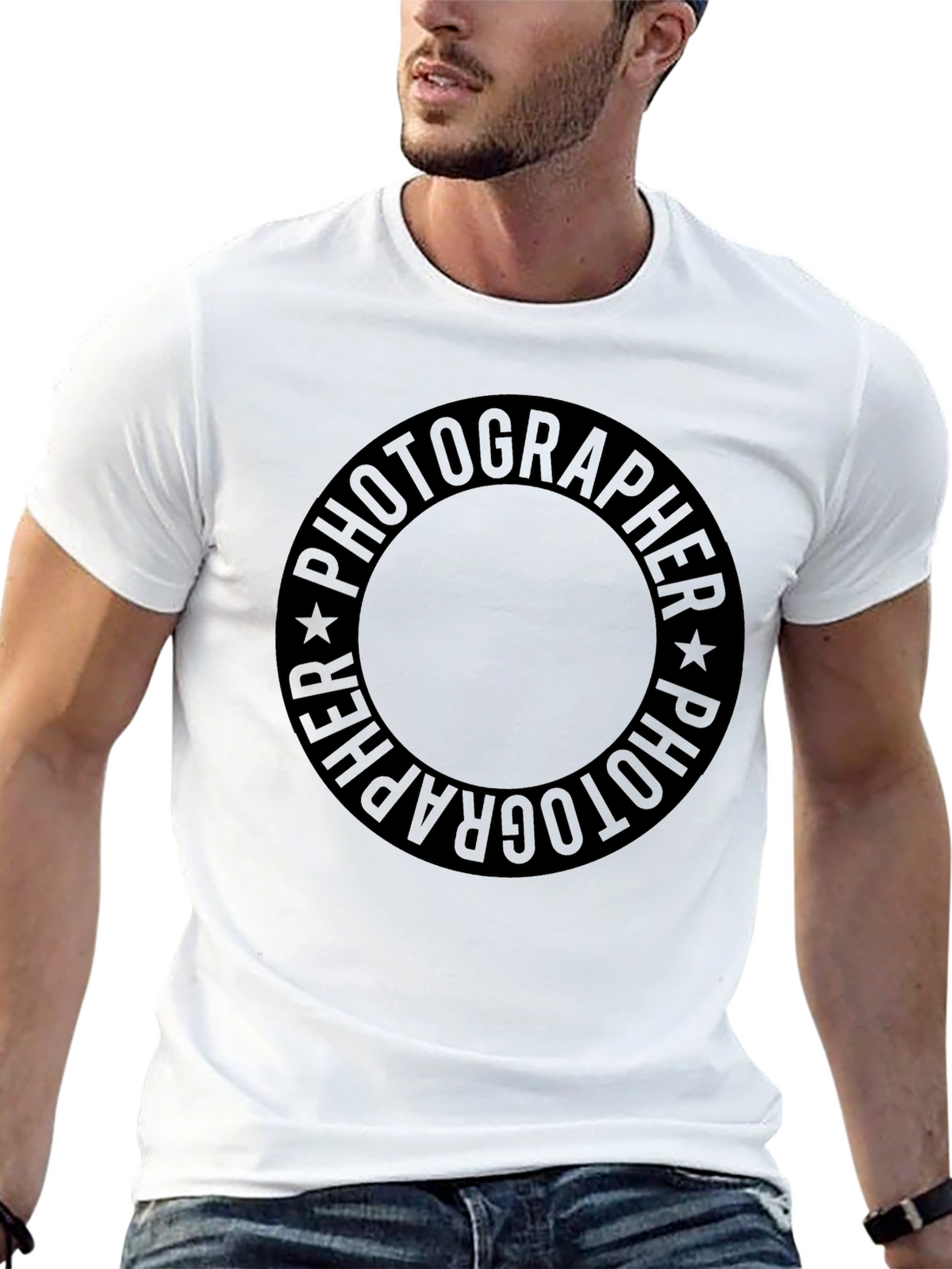 Photographer Circle Graphic Black T-Shirt