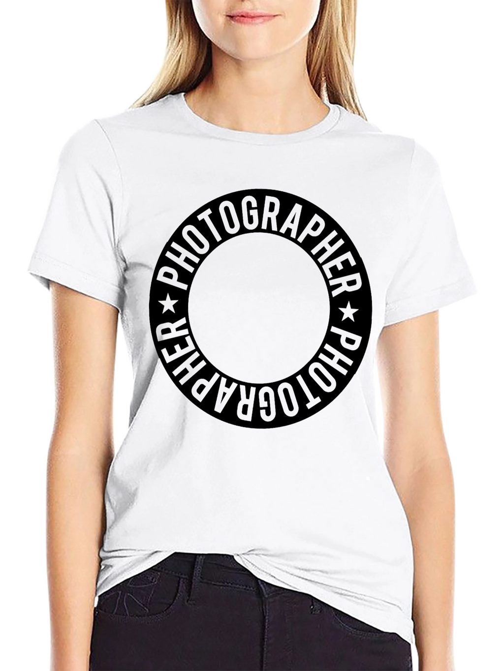 Photographer Circle Graphic Black T-Shirt