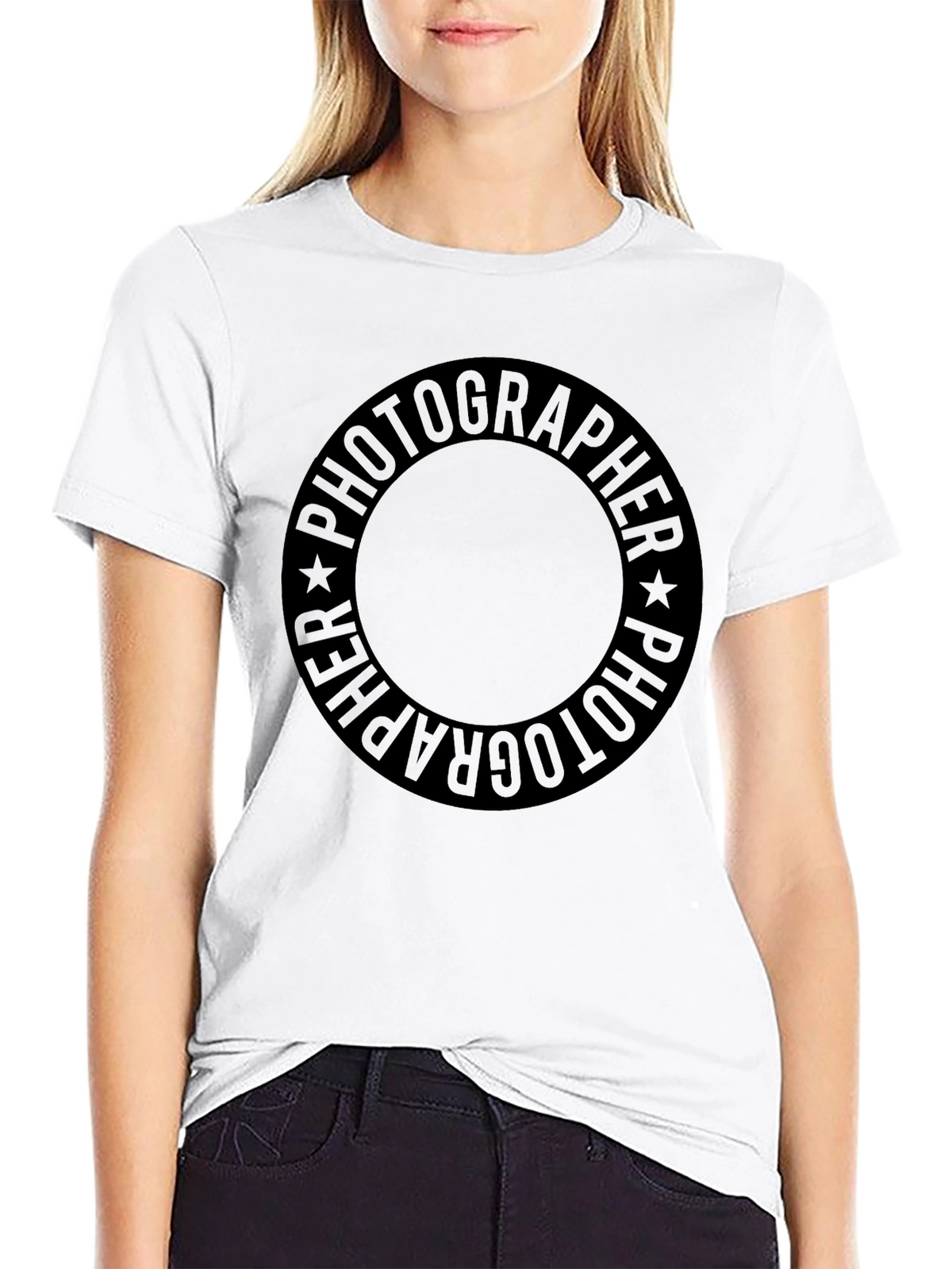Photographer Circle Graphic Black T-Shirt