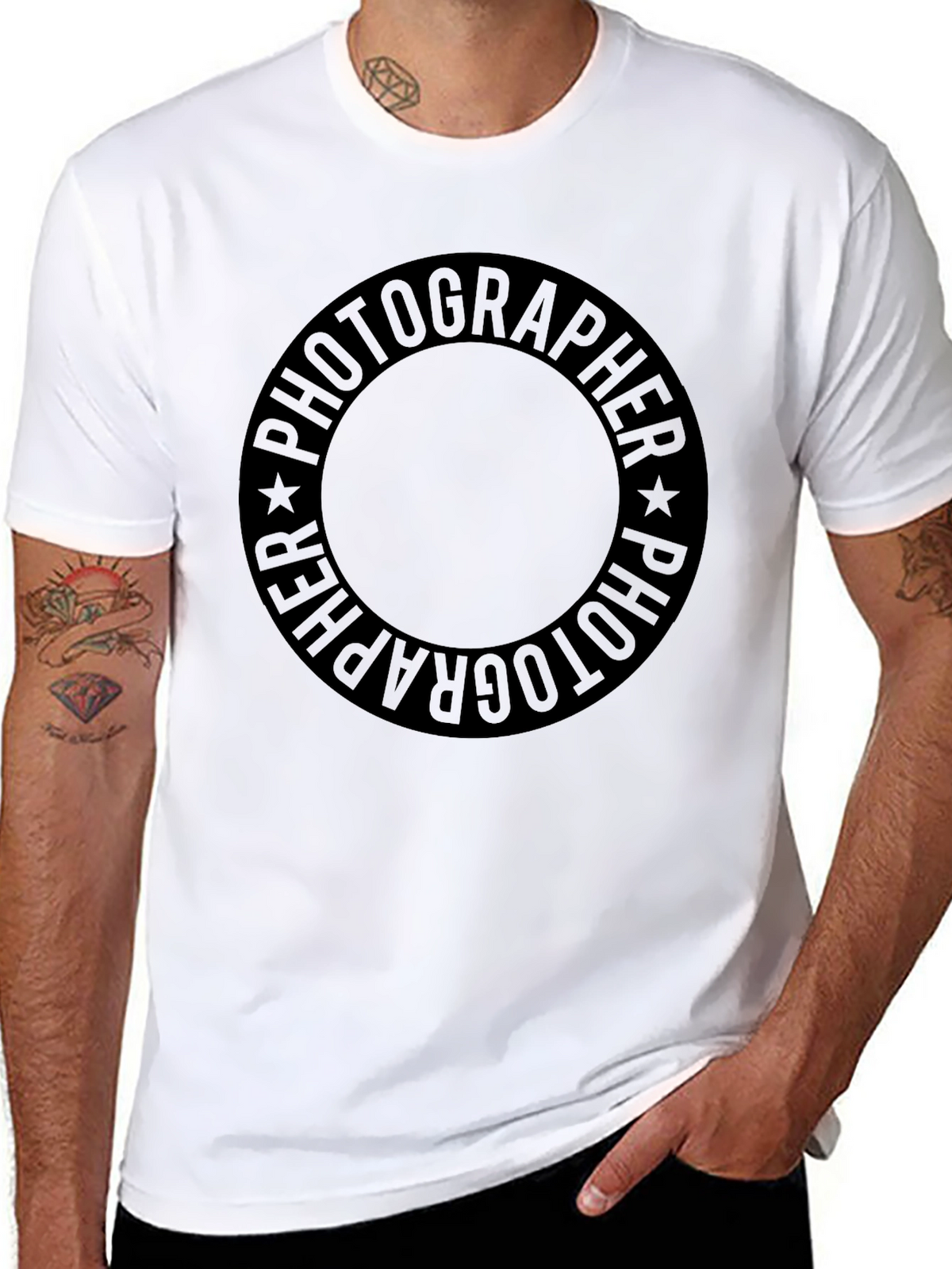 Photographer Circle Graphic Black T-Shirt