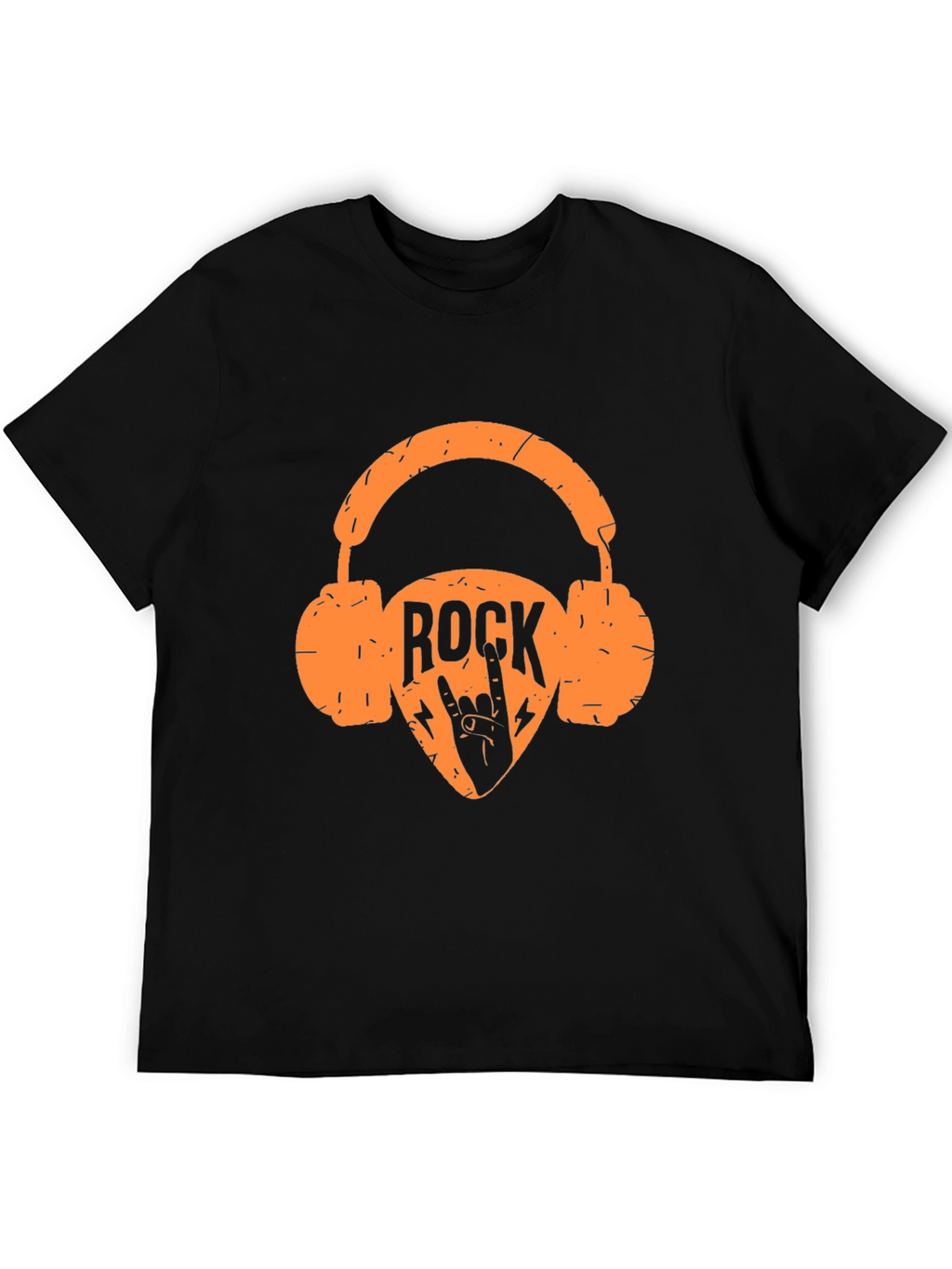 Rock Music Headphones Graphic Tee - Black T-Shirt