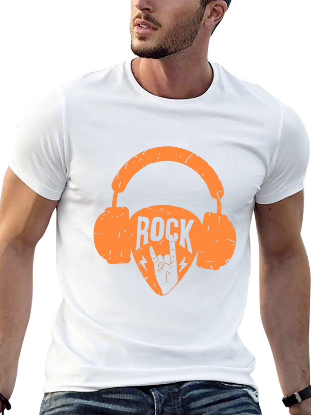 Rock Music Headphones Graphic Tee - Black T-Shirt