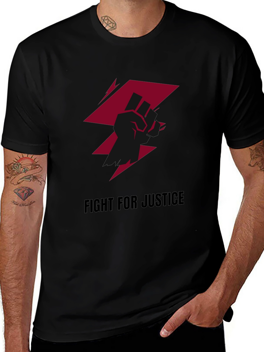 Fight For Justice Graphic Tee - Black