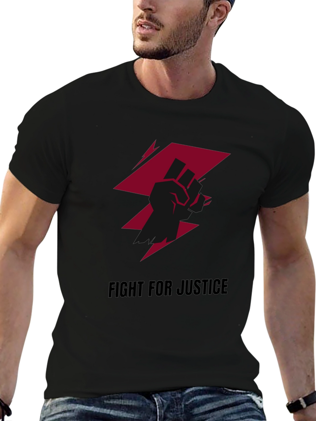 Fight For Justice Graphic Tee - Black