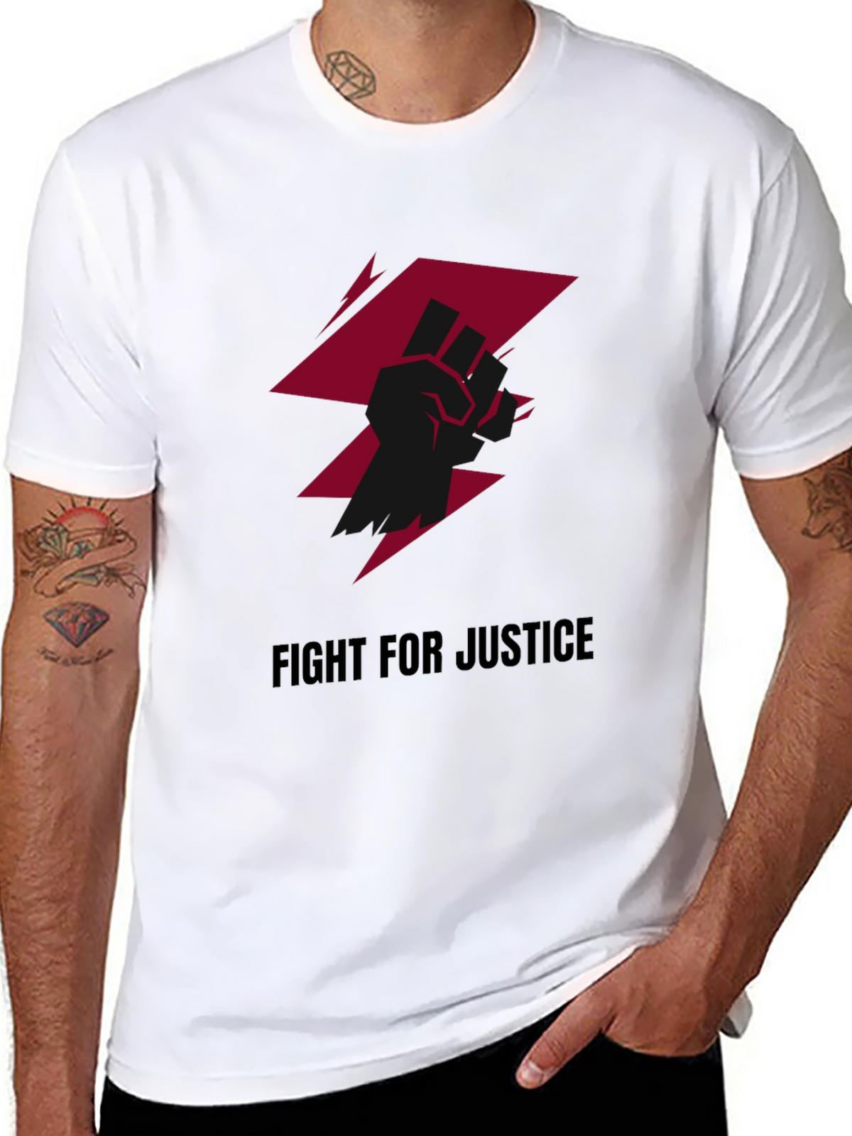 Fight For Justice Graphic Tee - Black