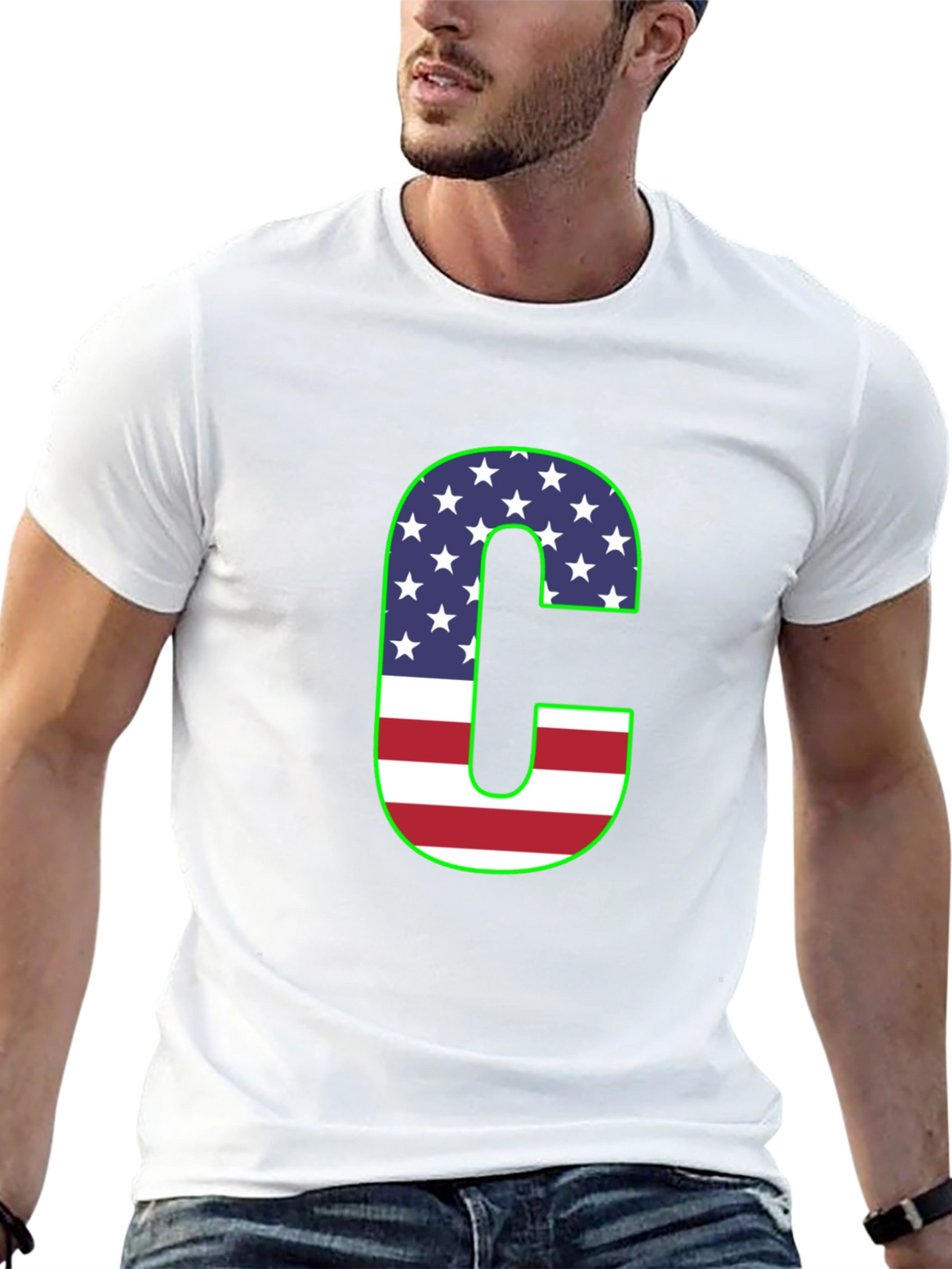 Letter C USA Flag T-Shirt - Patriotic Pride!