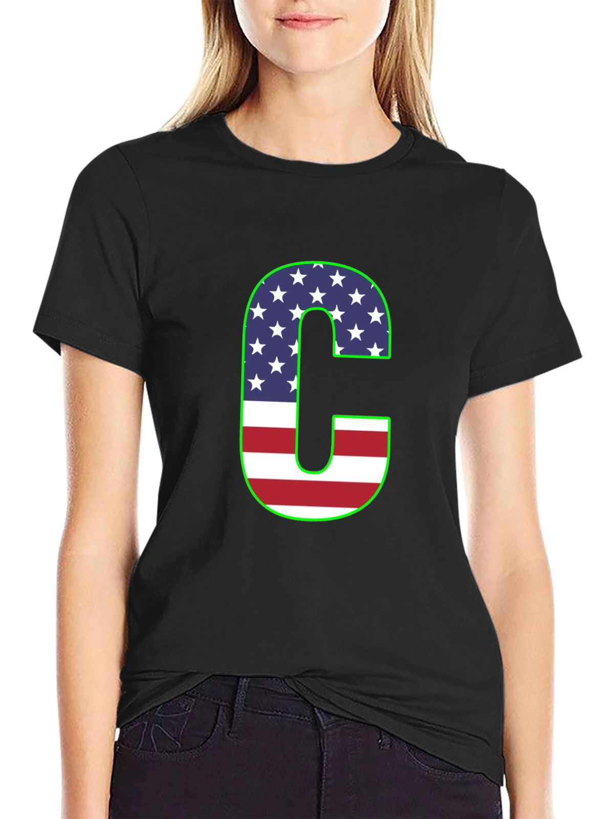 Letter C USA Flag T-Shirt - Patriotic Pride!