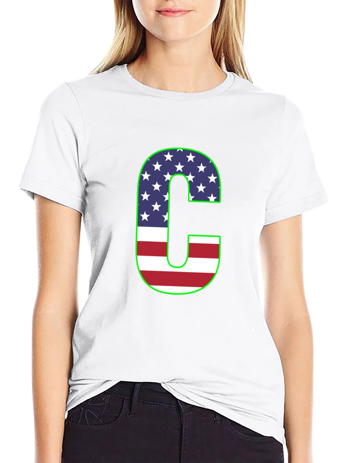 Letter C USA Flag T-Shirt - Patriotic Pride!