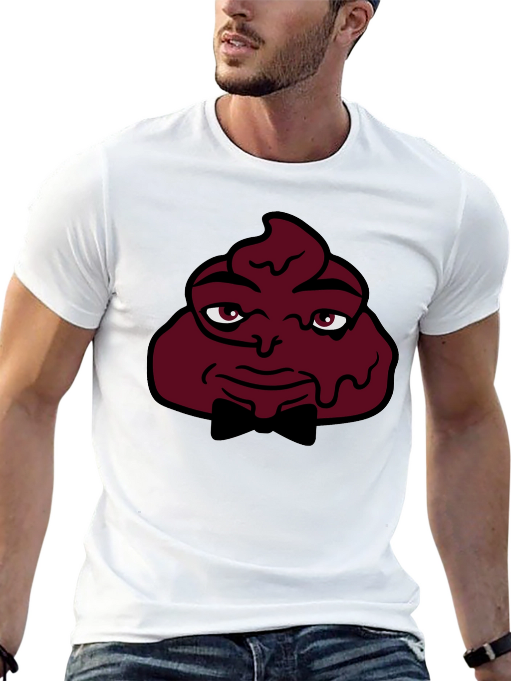 Funny Poop Emoji Man T-Shirt - Black