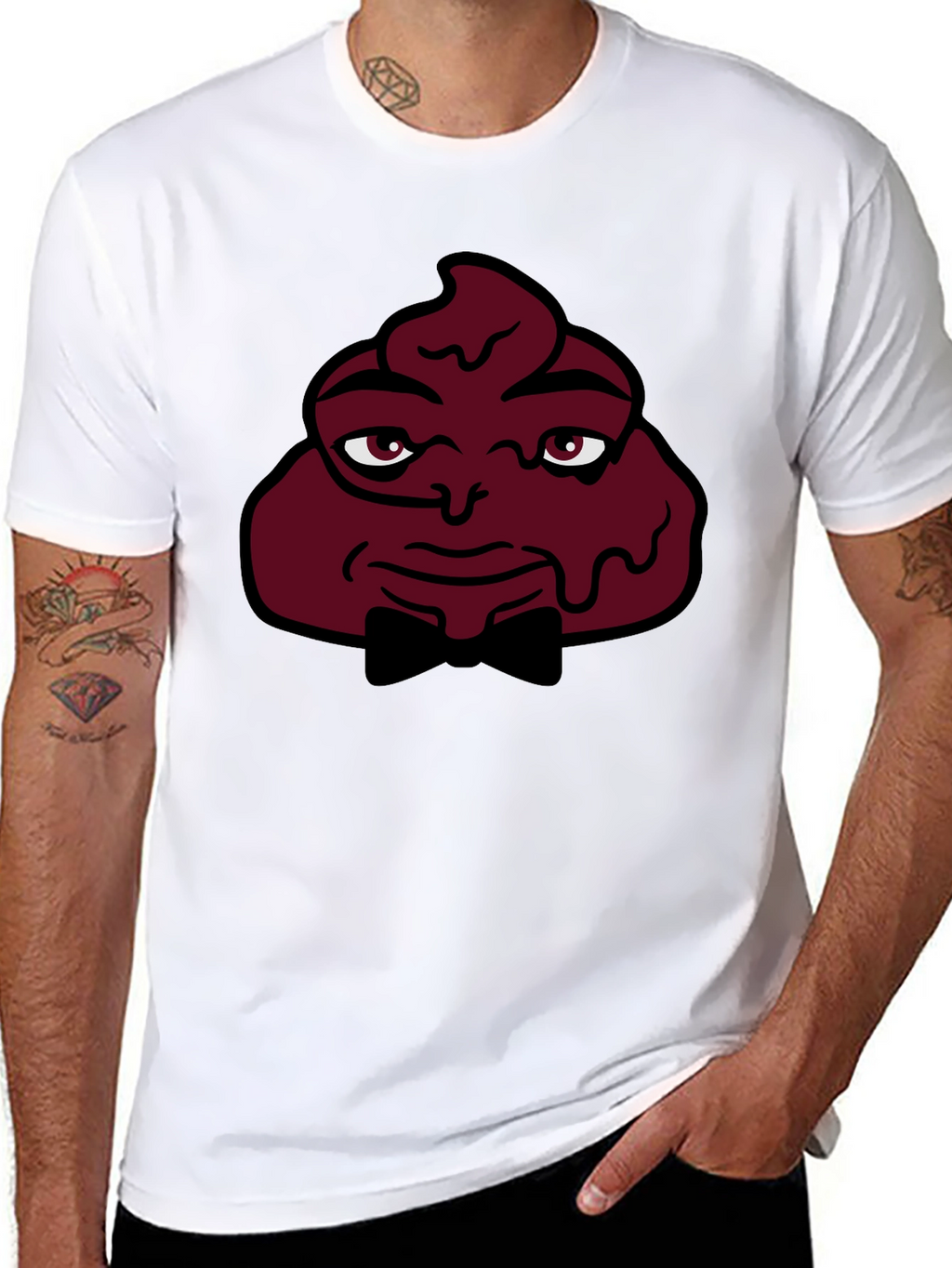 Funny Poop Emoji Man T-Shirt - Black