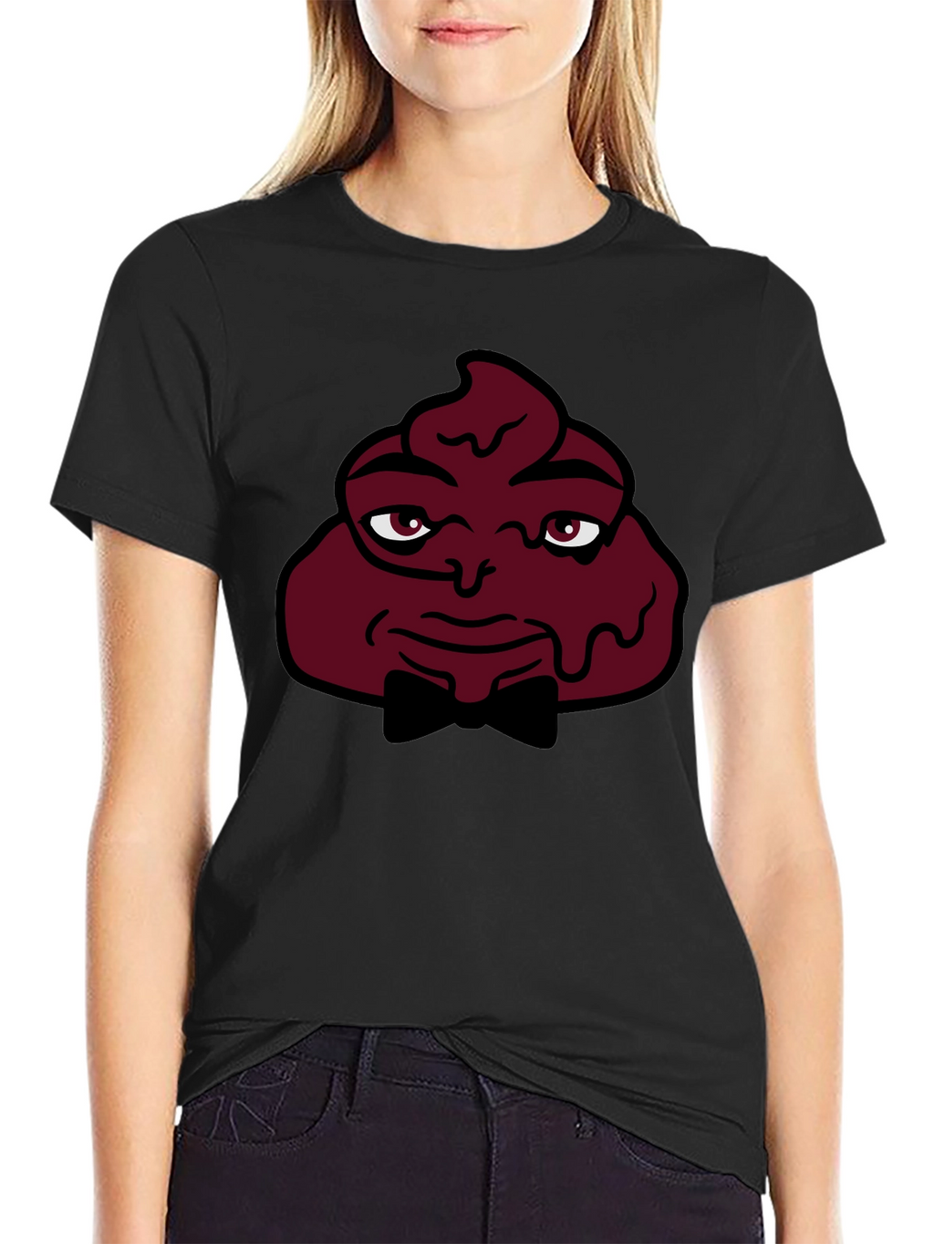 Funny Poop Emoji Man T-Shirt - Black