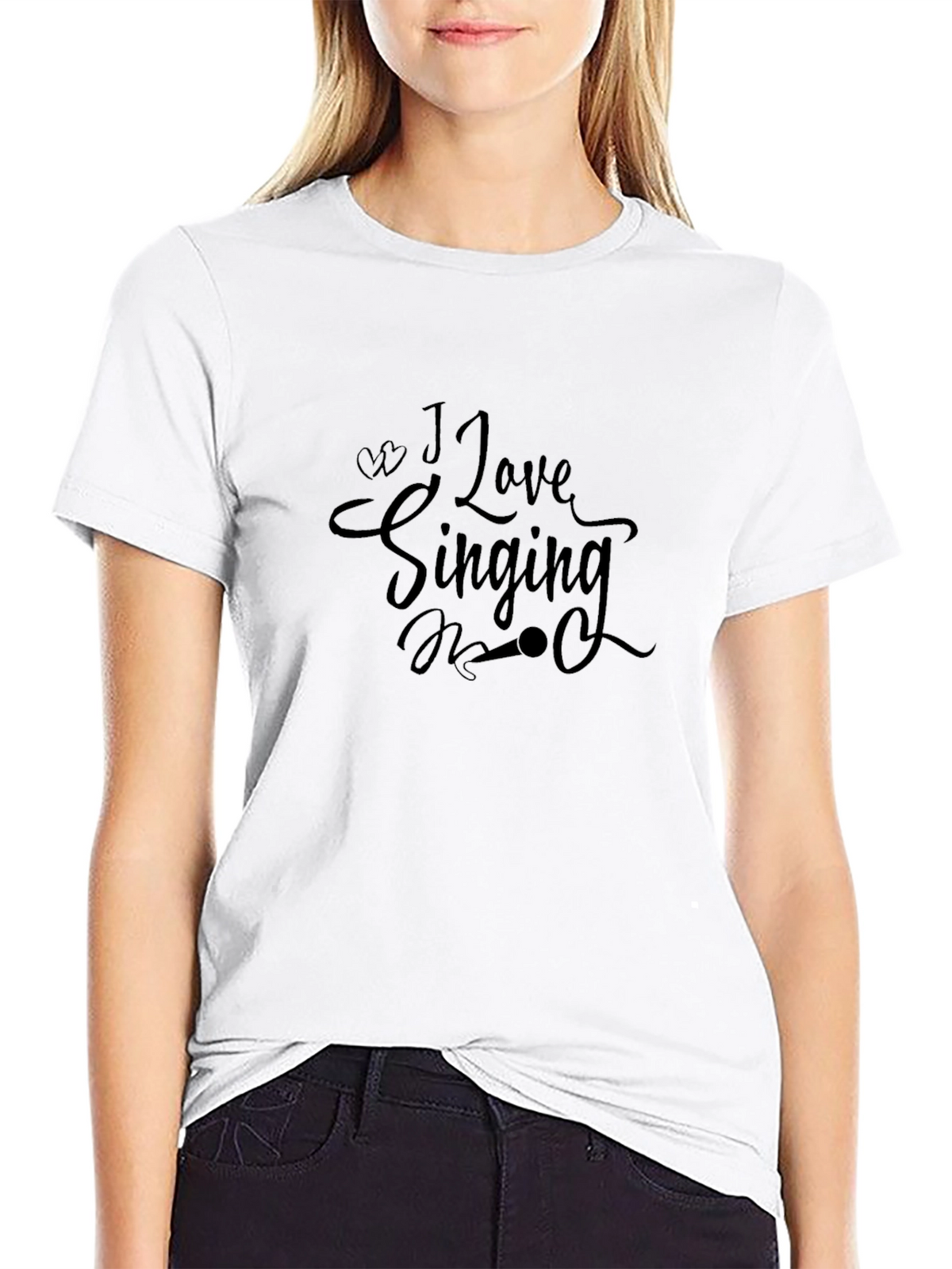 I Love Singing Black T-Shirt - Music Lovers Tee