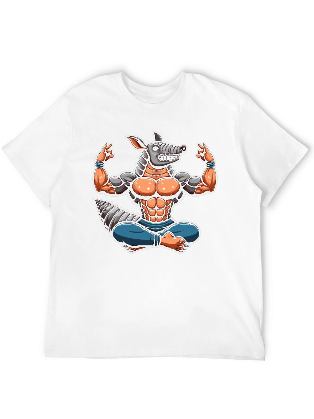 Armadillo Yoga Graphic Tee - Black Cotton T-Shirt