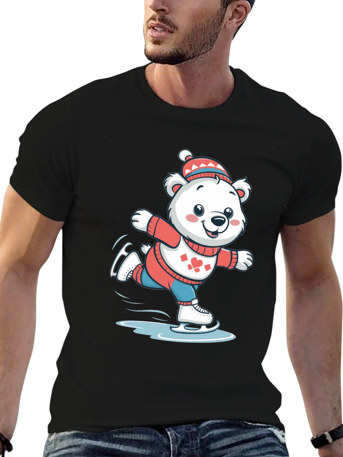 Ice Skating Bear T-Shirt
