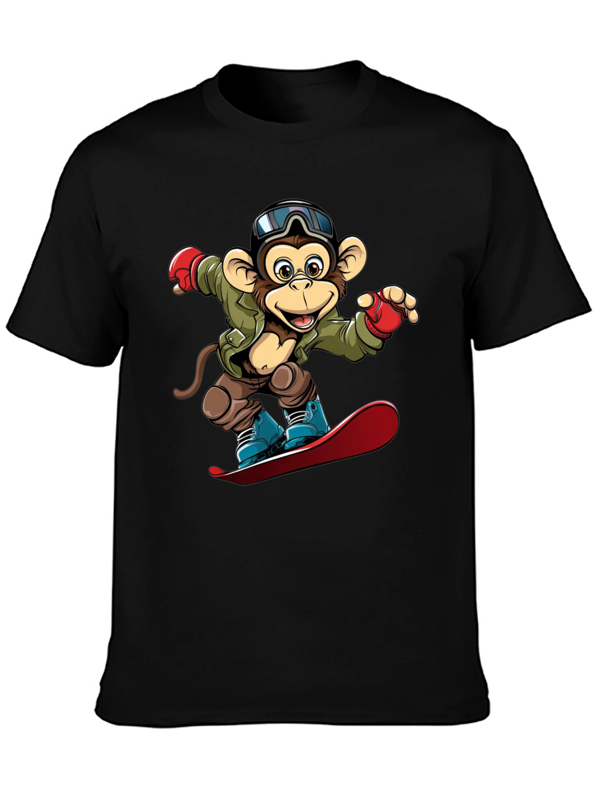 Monkey Snowboarder Graphic Tee