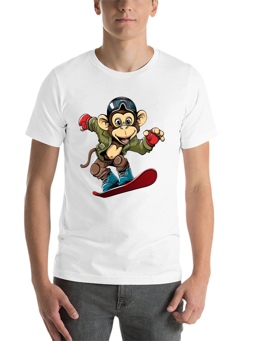 Monkey Snowboarder Graphic Tee