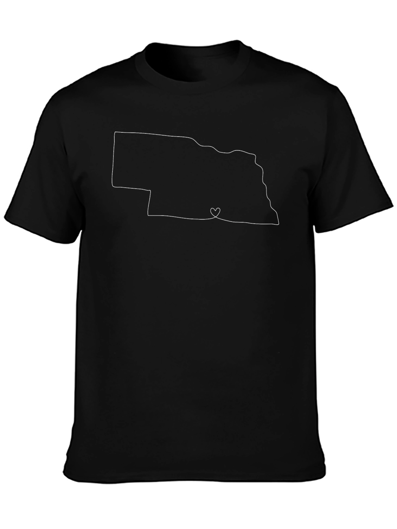 Nebraska Outline Heart T-Shirt - State Pride Tee