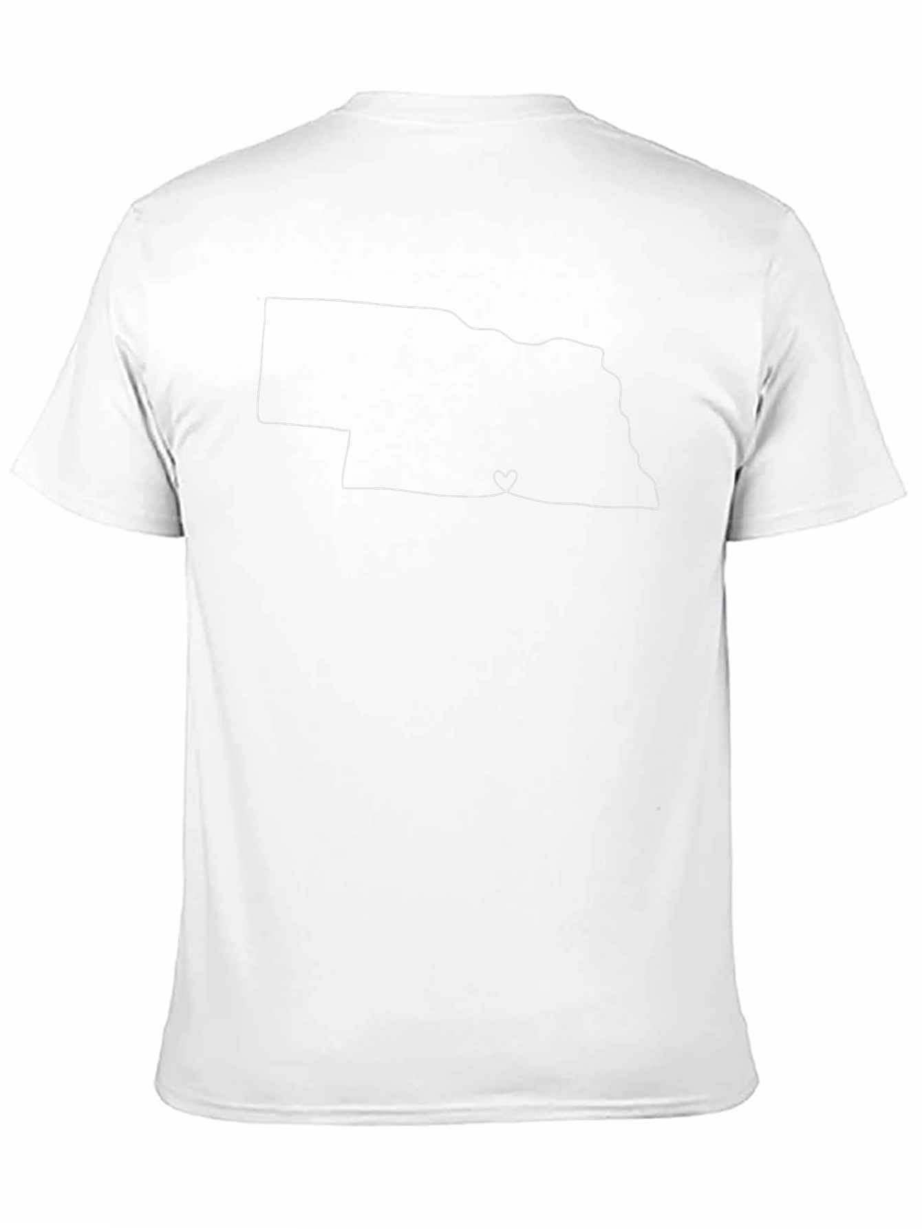 Nebraska Outline Heart T-Shirt - State Pride Tee