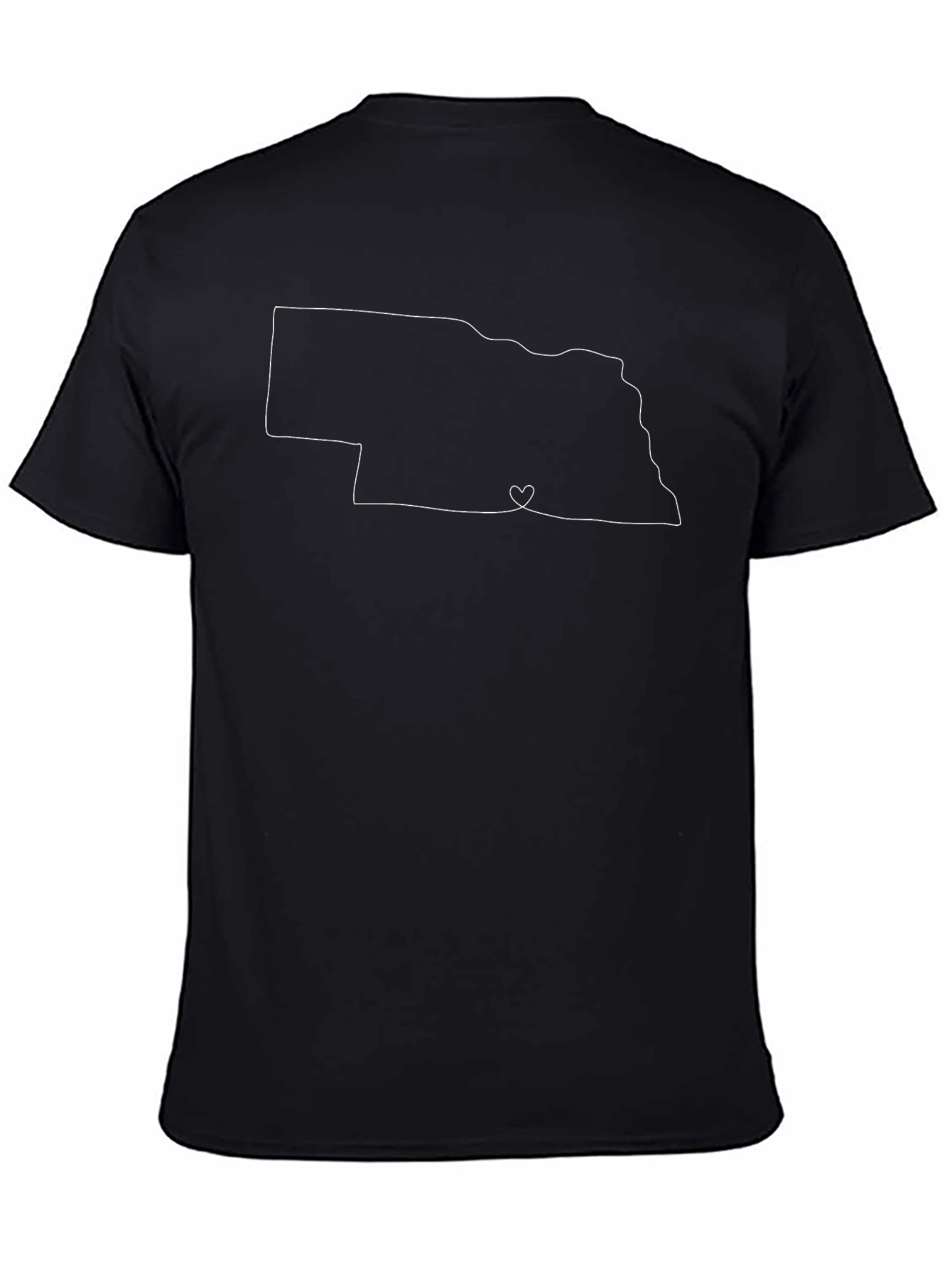 Nebraska Outline Heart T-Shirt - State Pride Tee