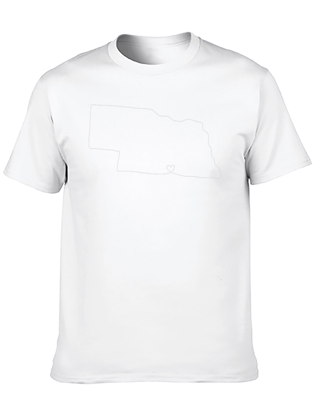 Nebraska Outline Heart T-Shirt - State Pride Tee