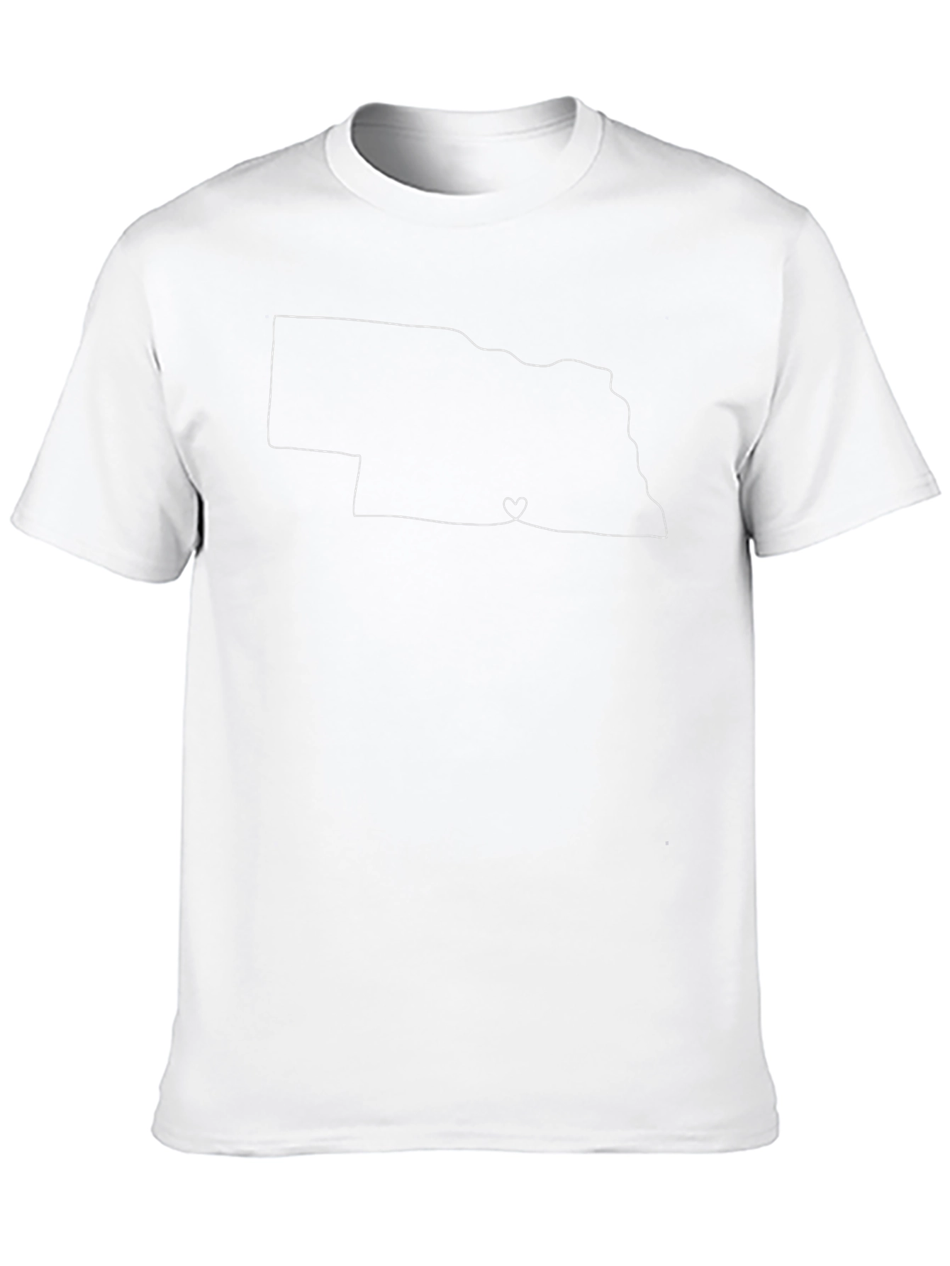 Nebraska Outline Heart T-Shirt - State Pride Tee