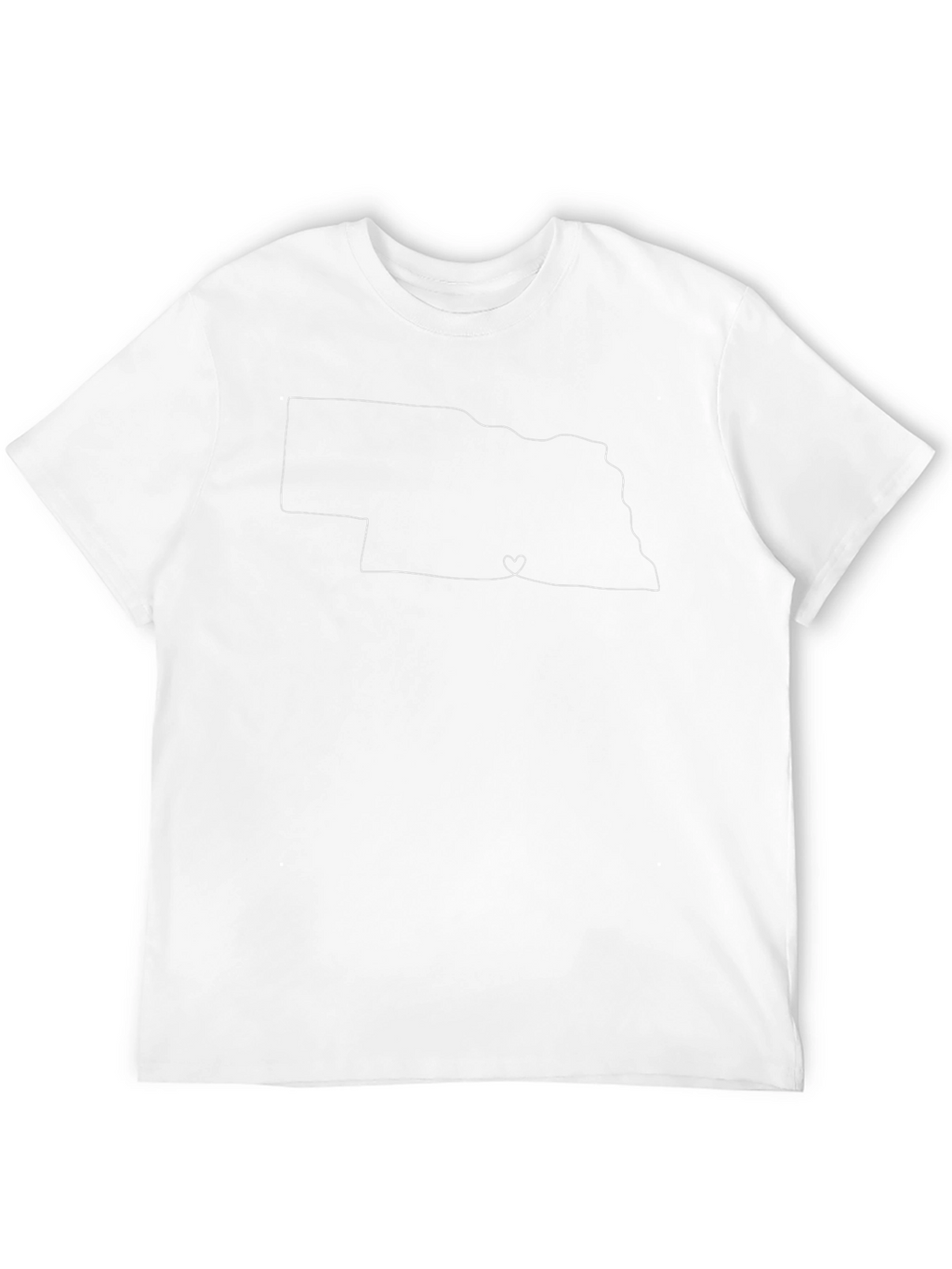 Nebraska Outline Heart T-Shirt - State Pride Tee