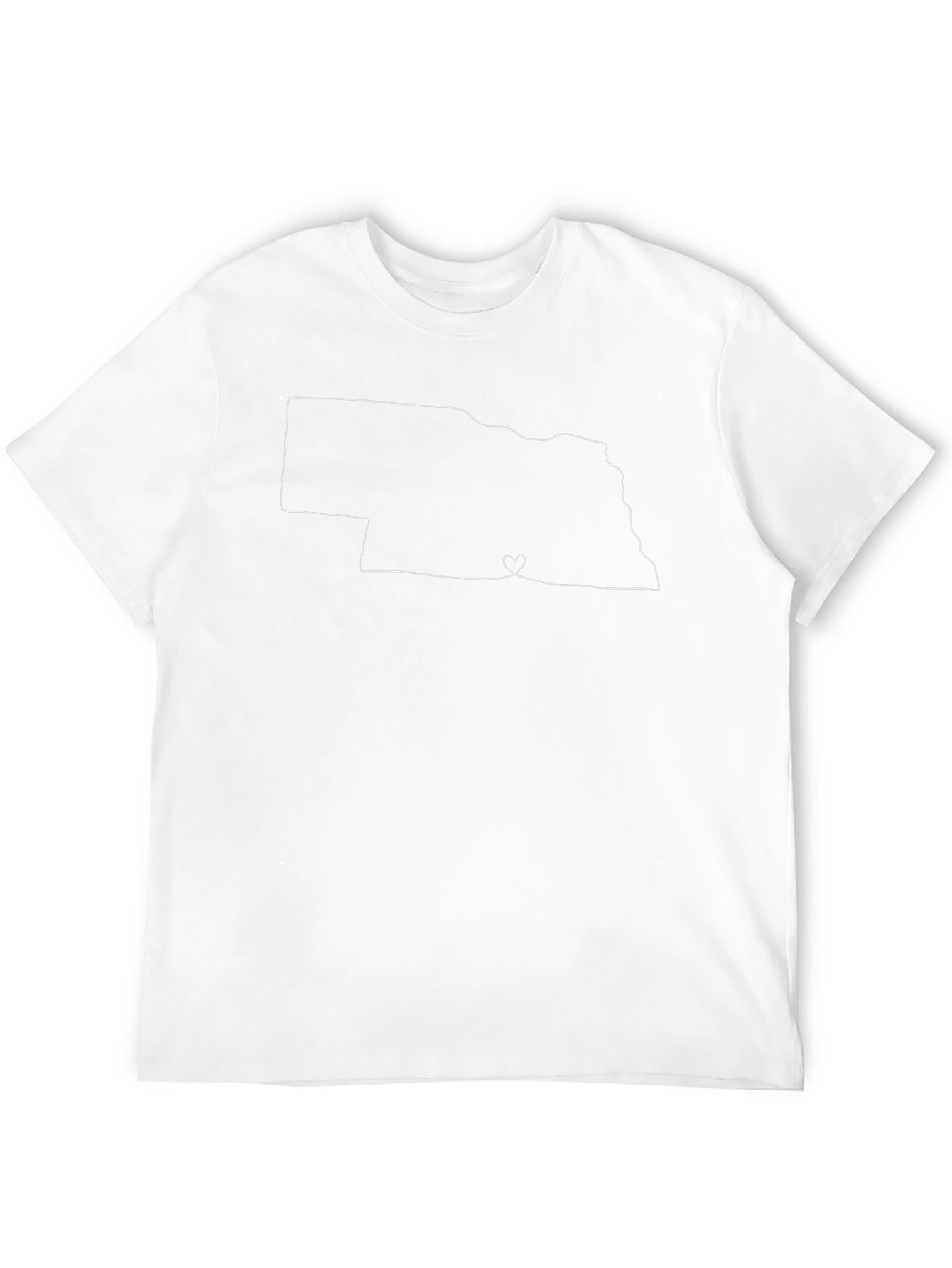 Nebraska Outline Heart T-Shirt - State Pride Tee