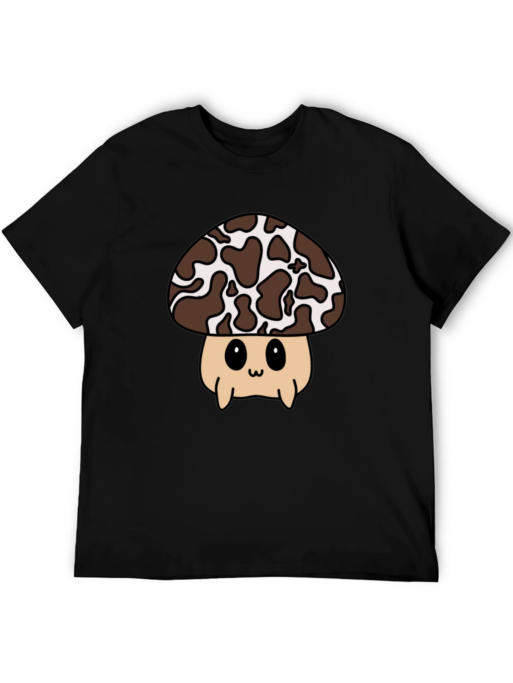 Cute Mushroom Graphic Tee - Black Unisex T-Shirt