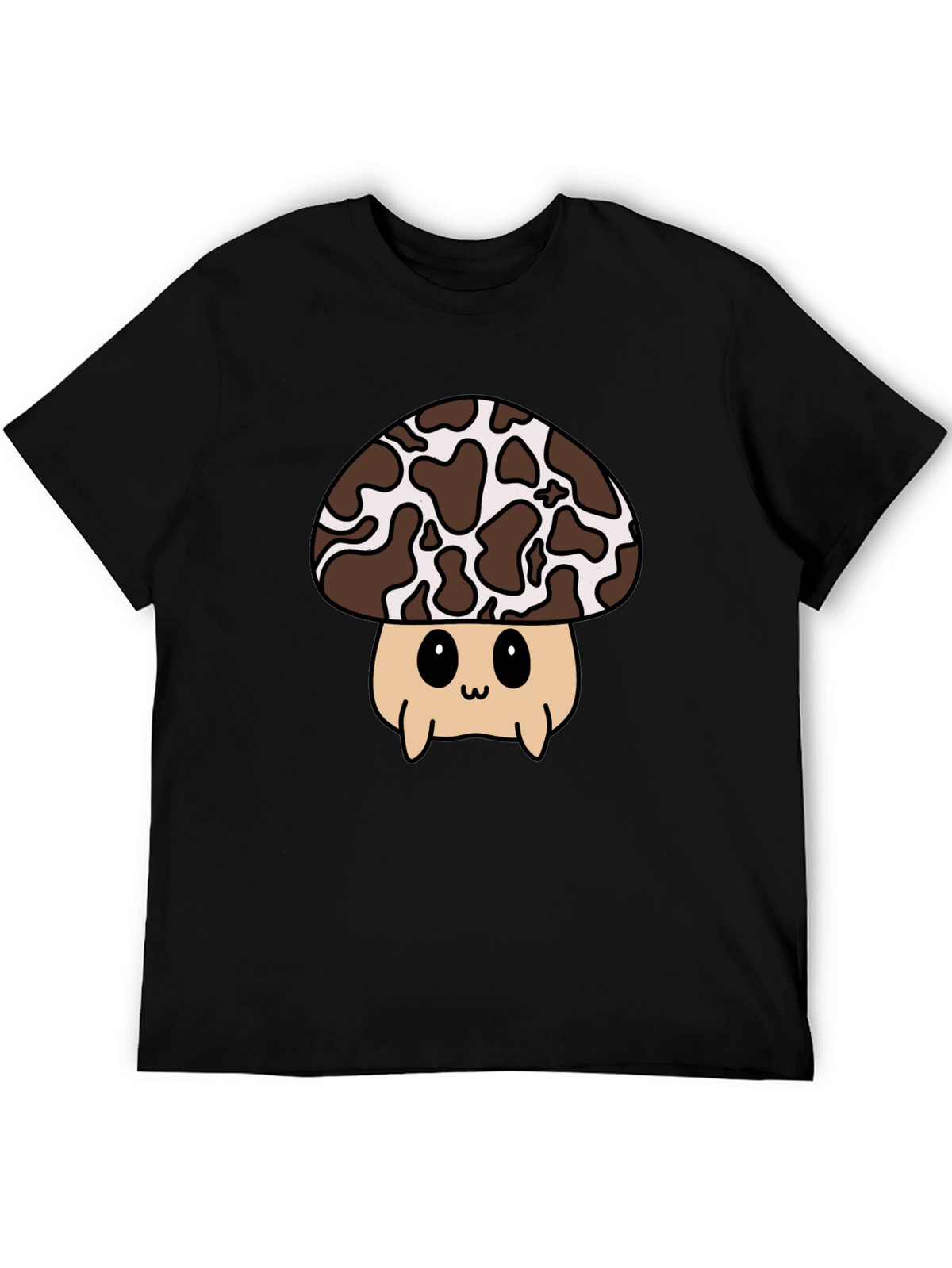 Cute Mushroom Graphic Tee - Black Unisex T-Shirt