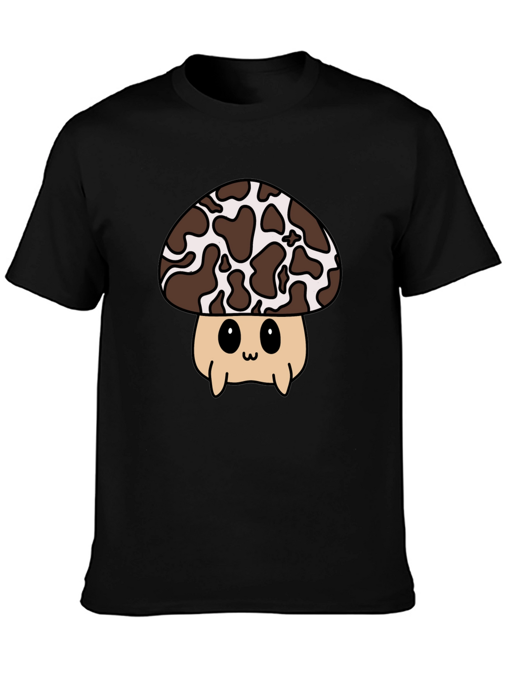 Cute Mushroom Graphic Tee - Black Unisex T-Shirt