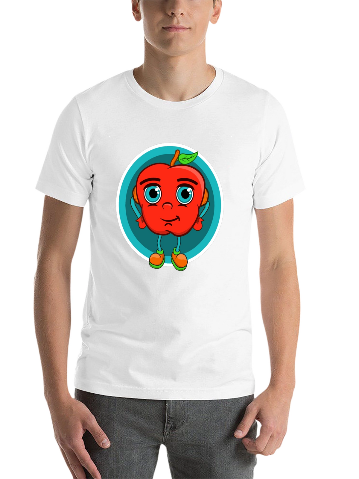 Cartoon Apple Graphic T-Shirt