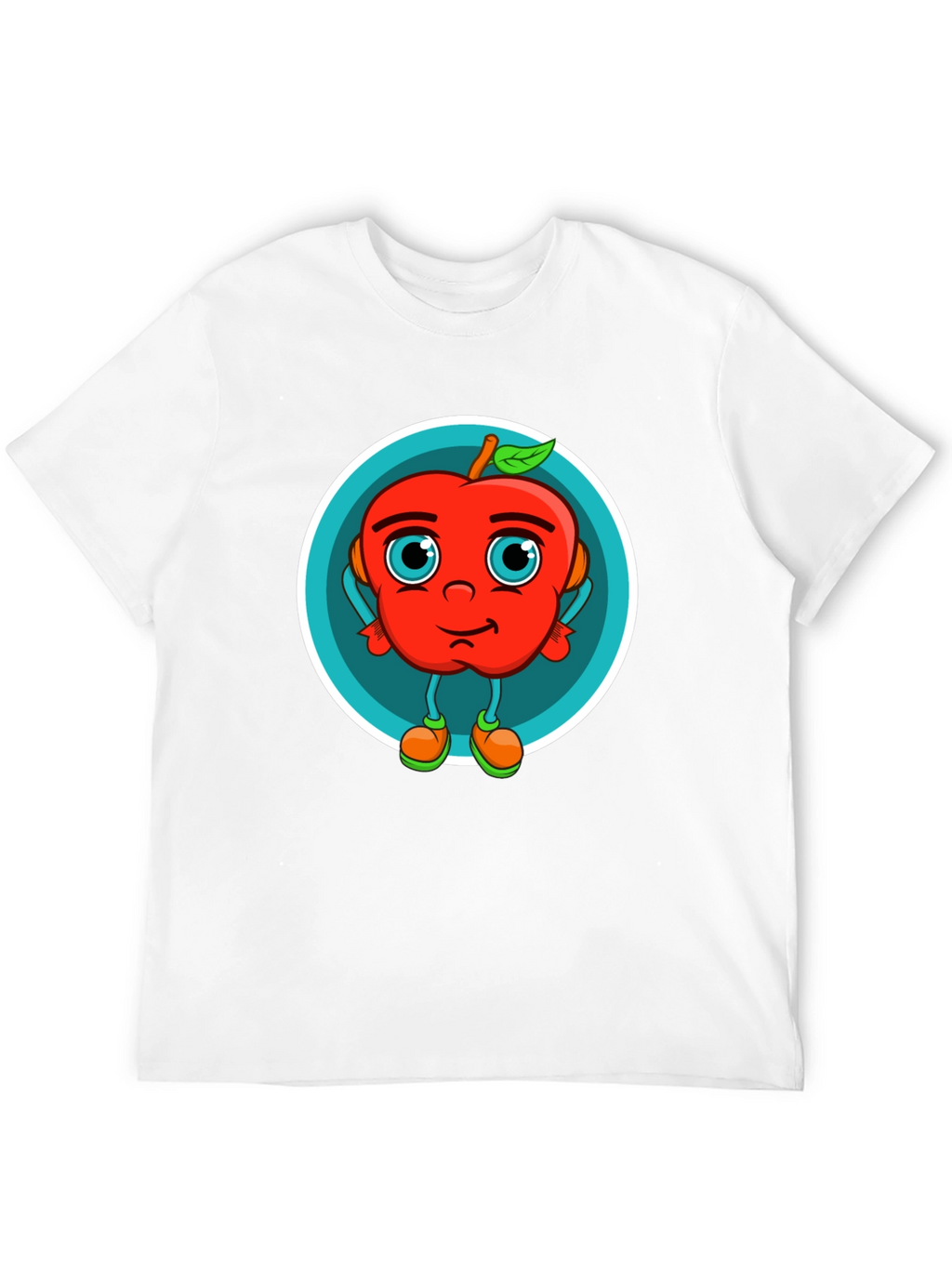 Cartoon Apple Graphic T-Shirt