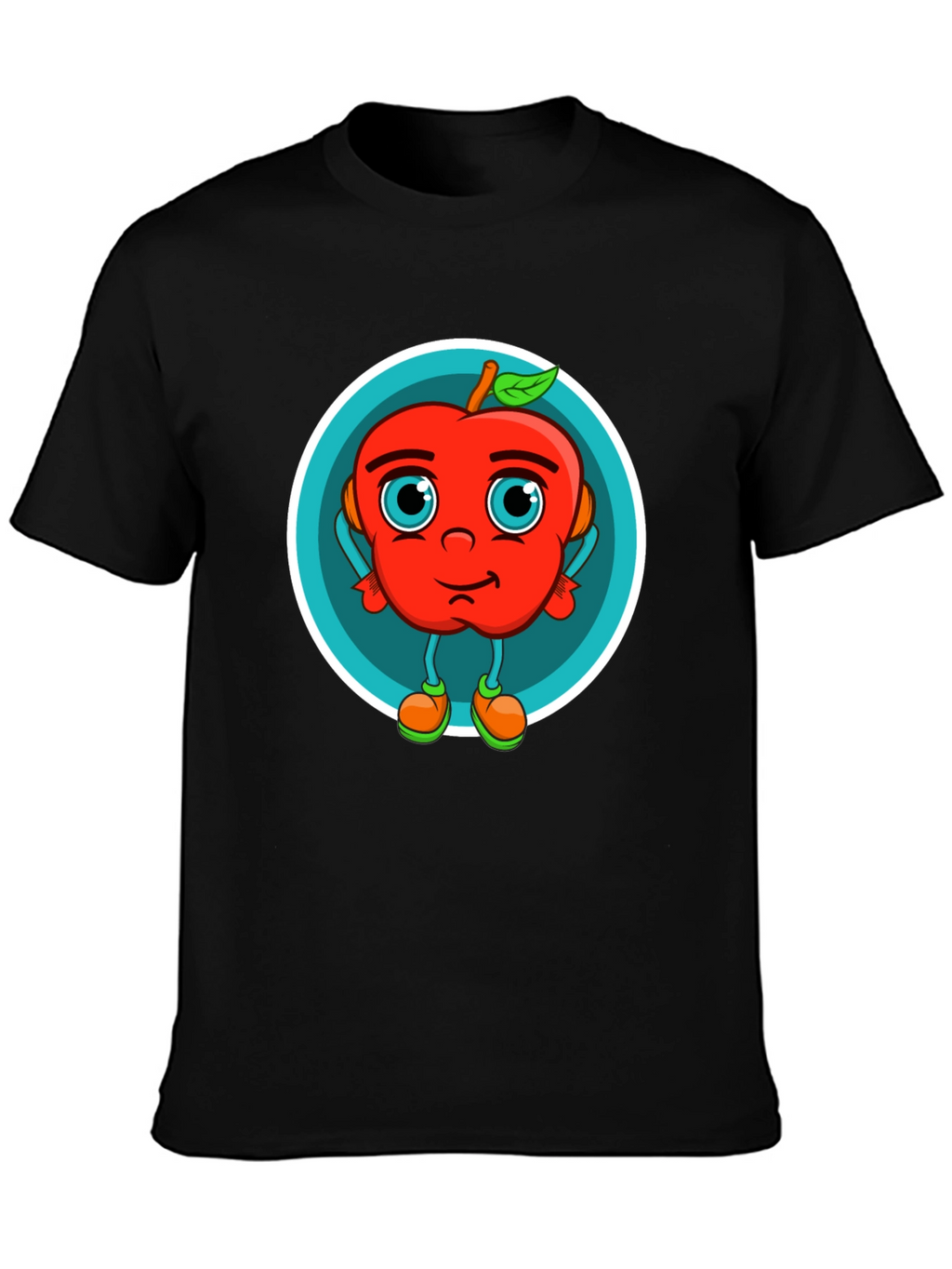 Cartoon Apple Graphic T-Shirt