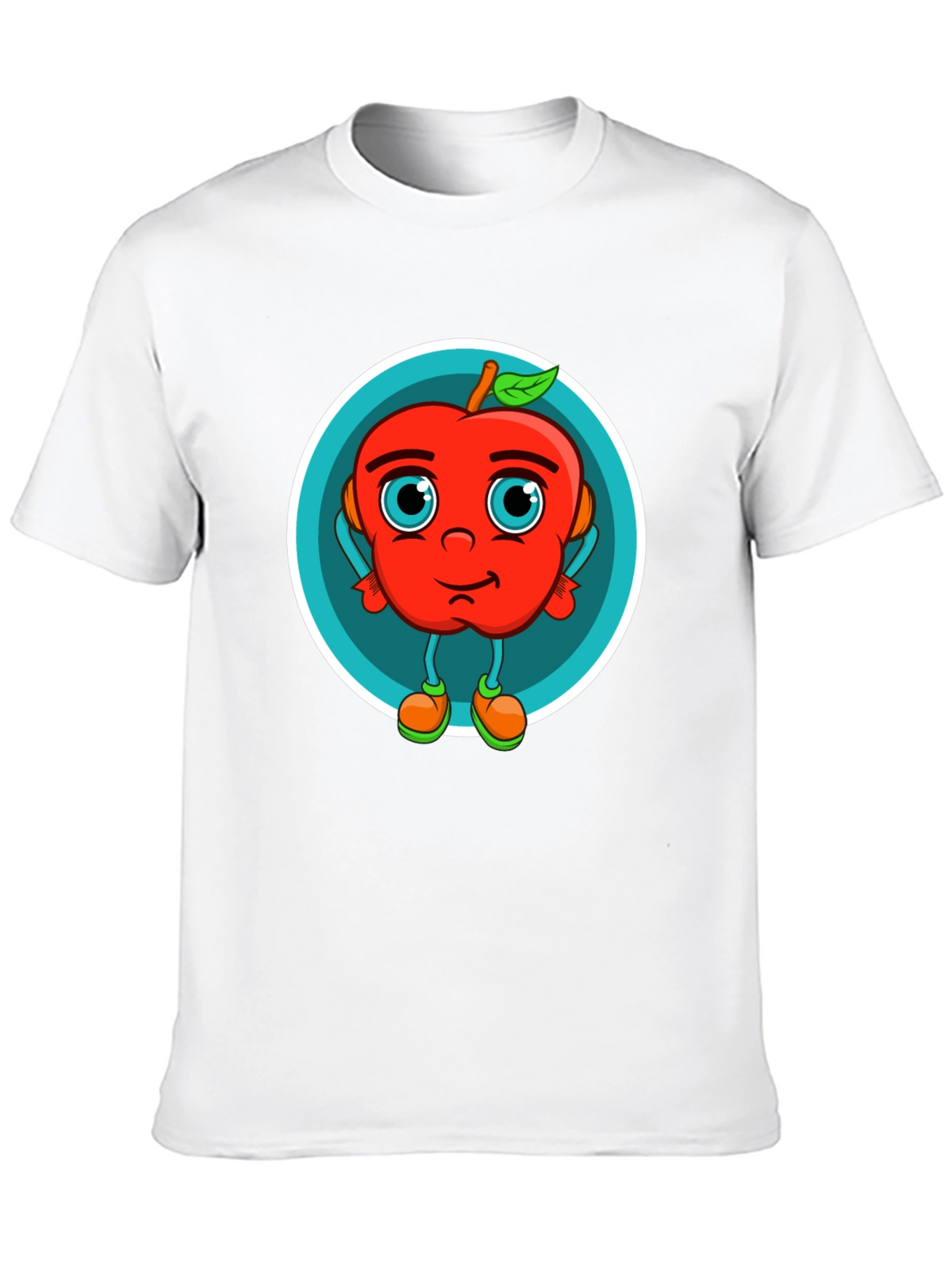 Cartoon Apple Graphic T-Shirt