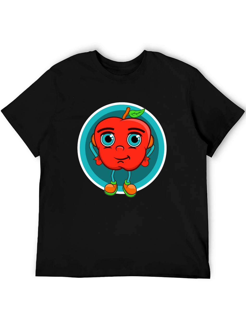 Cartoon Apple Graphic T-Shirt