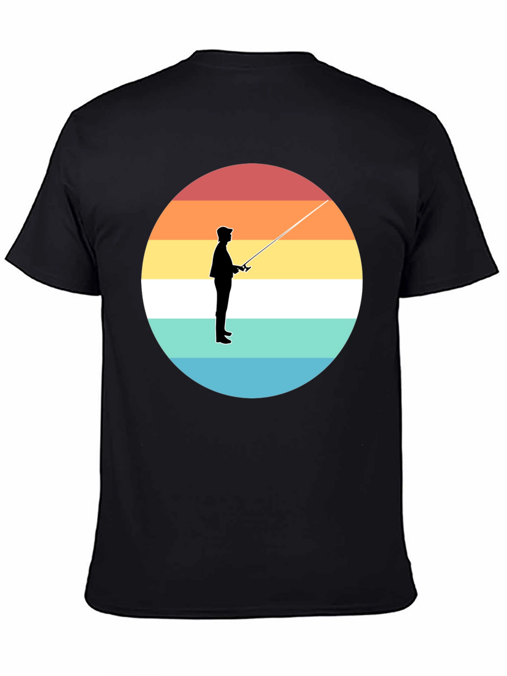 Sunset Fisherman Black T-Shirt