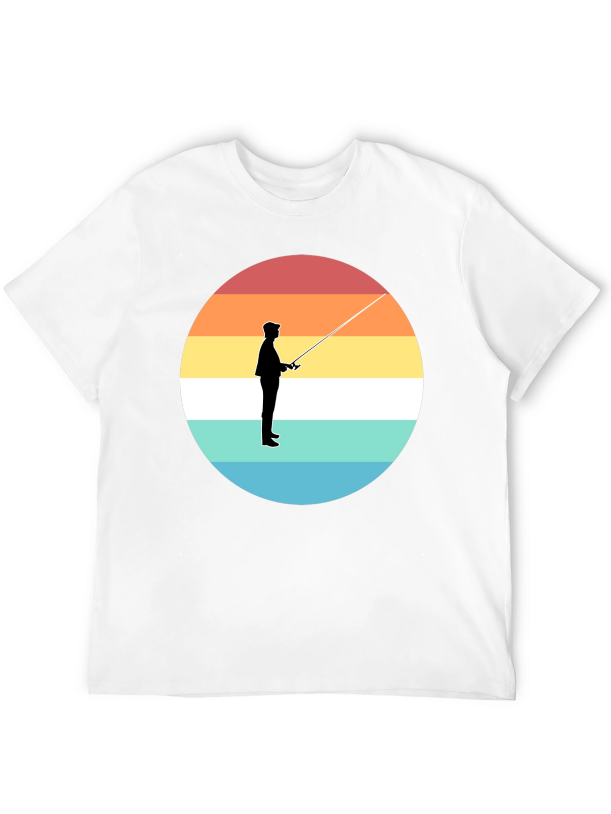 Sunset Fisherman Black T-Shirt
