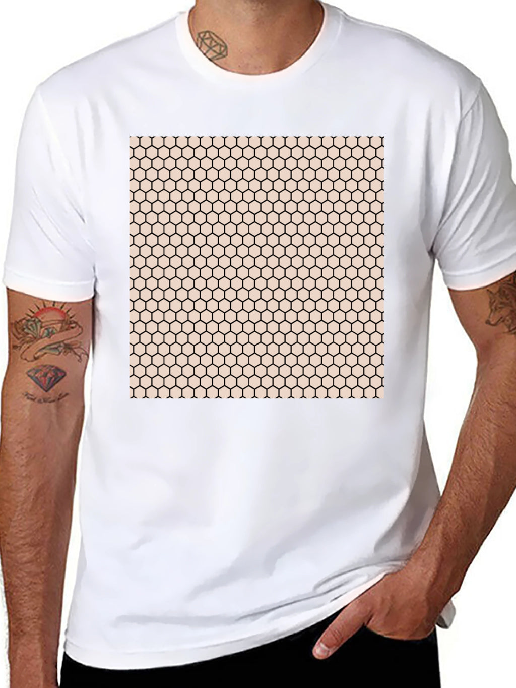 Geometric Honeycomb Pattern T-Shirt